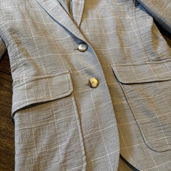 Madewell Light Blue Plaid Blazer - Picture 2 of 7